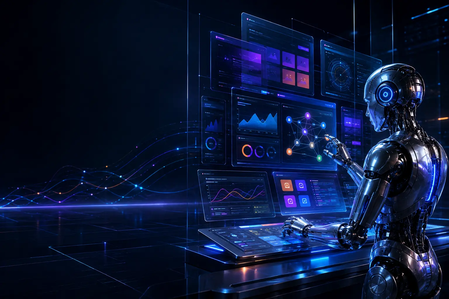 Chrome robot operating website, CRM and automation interfaces